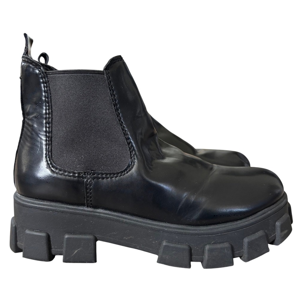 Circus by Sam‎ Edelman Lug Sole Platform Chelsea Boots Sz 11 Black Goth
